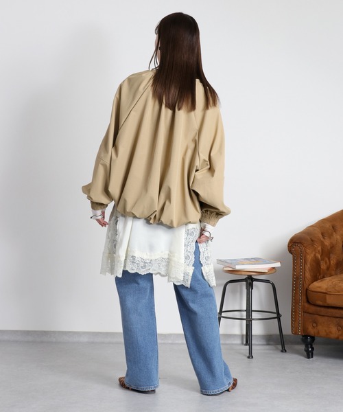 cepo（セポ）の「バルーンジップギャザーブルゾン（ブルゾン・レディース・チャコール/ベージュ/オフホワイト・M）」の6枚目の写真