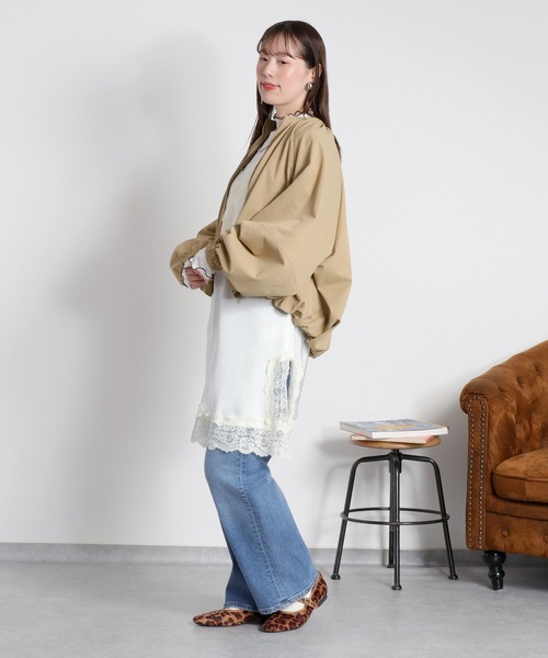 cepo（セポ）の「バルーンジップギャザーブルゾン（ブルゾン・レディース・チャコール/ベージュ/オフホワイト・M）」の5枚目の写真