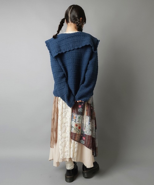 SPINNS（スピンズ）の「異素材ドッキングロングスカート/レース/NEO森ガール（スカート・レディース・マルチ・ONESIZE）」の9枚目の写真