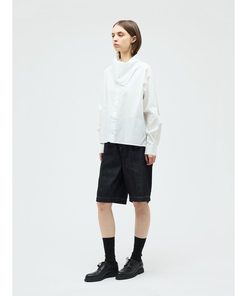 mizuiroind(ミズイロインド)の「mizuiro ind スカーフカラーシャツ(シャツ/ブラウス・レディース・ネイビー/ピンク/オフホワイト/ライトブルー・FREE)」の15枚目の写真