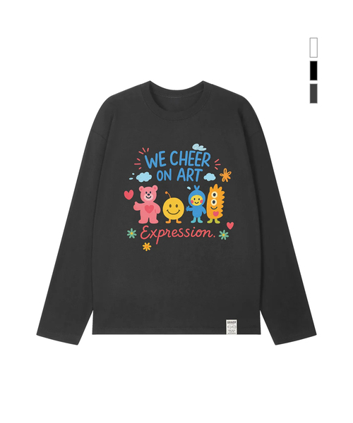 GRAVER（グレーバー）の「[UNISEX] WE CHEERロングスリーブTシャツ_3color（Tシャツ/カットソー・レディース・ブラック/チャコール/ホワイト・LARGE/MEDIUM）」の3枚目の写真