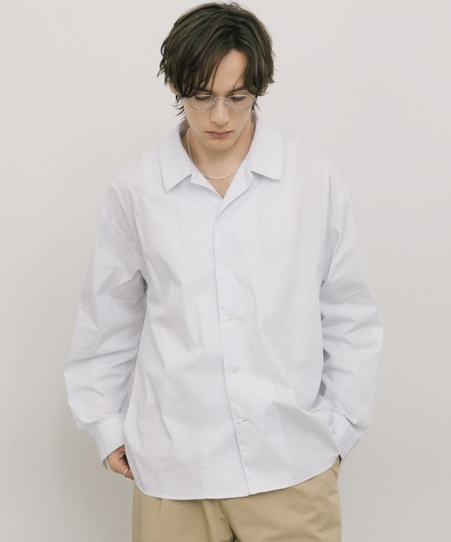 LURAKU】oversized open-collar shirt / オーバーサイズオープンカラー