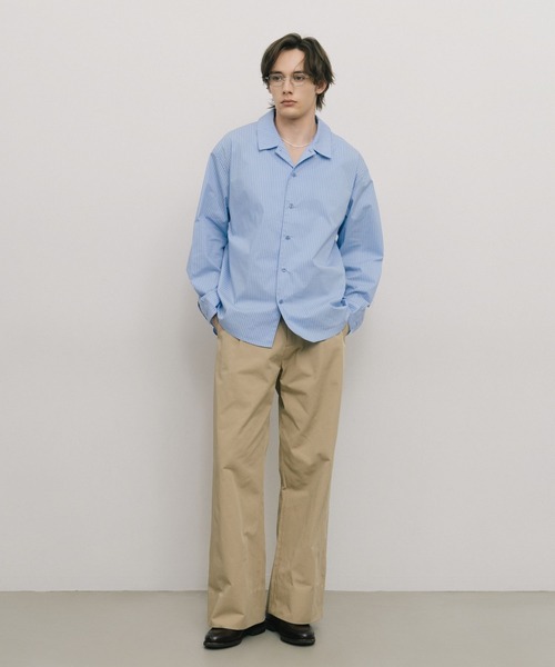 LURAKU】oversized open-collar shirt / オーバーサイズオープンカラー