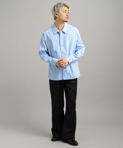 LURAKU（ルラク）の「【LURAKU】oversized open-collar shirt / オーバーサイズオープンカラーシャツ（シャツ/ブラウス・メンズ・ブルー/ホワイト/スカイブルー・LARGE/MEDIUM/SMALL）」の12枚目の写真