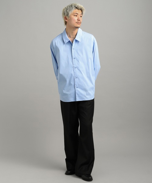 LURAKU（ルラク）の「【LURAKU】oversized open-collar shirt / オーバーサイズオープンカラーシャツ（シャツ/ブラウス・メンズ・ブルー/ホワイト/スカイブルー・LARGE/MEDIUM/SMALL）」の14枚目の写真