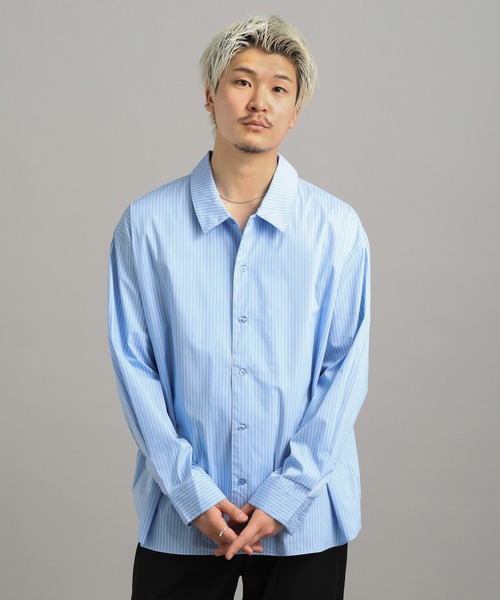 LURAKU（ルラク）の「【LURAKU】oversized open-collar shirt / オーバーサイズオープンカラーシャツ（シャツ/ブラウス・メンズ・ブルー/ホワイト/スカイブルー・LARGE/MEDIUM/SMALL）」の15枚目の写真