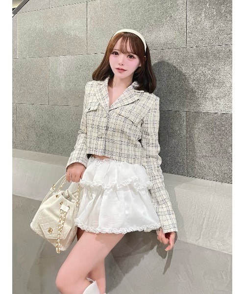 Darich（ダーリッチ）の「Vernal Tweed コンパクトジャケット（その他アウター・レディース・サックスブルー/その他/イエロー/ピンク・S/M）」の9枚目の写真