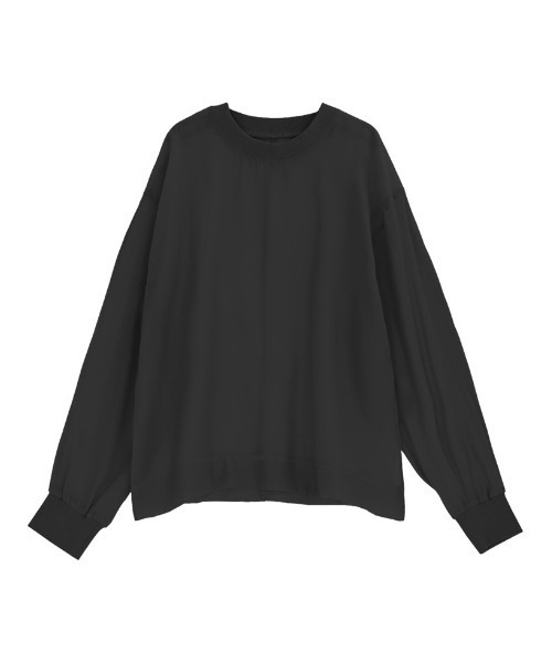 Re:EDIT（リエディ）の「[2026S/S COLLECTION]ソフトオーガンジーアウトステッチシアーリブプルオーバー（Tシャツ/カットソー・レディース・グレイッシュベージュ/アイボリー/ブラック・LARGE/MEDIUM）」の21枚目の写真