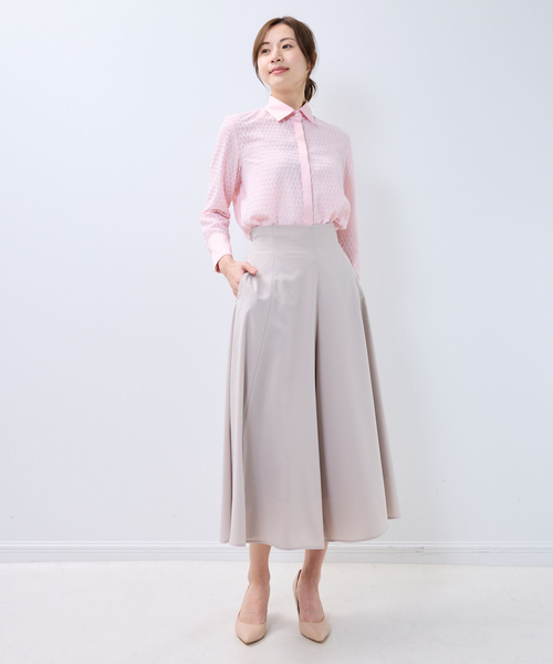 NARACAMICIE（ナラカミーチェ）の「【NARACAMICIE】カットジャガード九分袖ブラウス（シャツ/ブラウス・レディース・ブラック/ホワイト/ピンク・M/L）」の6枚目の写真