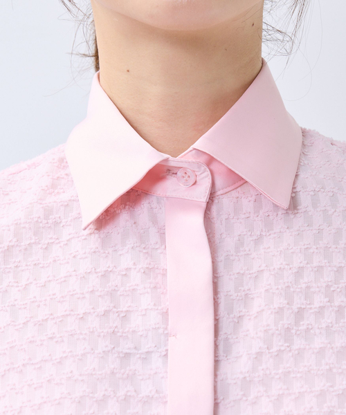 NARACAMICIE（ナラカミーチェ）の「【NARACAMICIE】カットジャガード九分袖ブラウス（シャツ/ブラウス・レディース・ブラック/ホワイト/ピンク・M/L）」の7枚目の写真