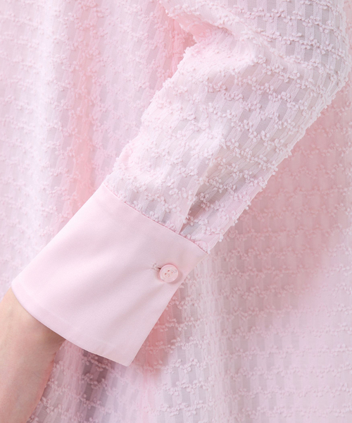 NARACAMICIE（ナラカミーチェ）の「【NARACAMICIE】カットジャガード九分袖ブラウス（シャツ/ブラウス・レディース・ブラック/ホワイト/ピンク・M/L）」の10枚目の写真