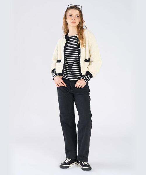 To b. by agnes b.(トゥービーバイアニエスベー)の「バイカラー ニット カーディガン(カーディガン/ボレロ・レディース・ホワイト系その他・FREE)」の6枚目の写真