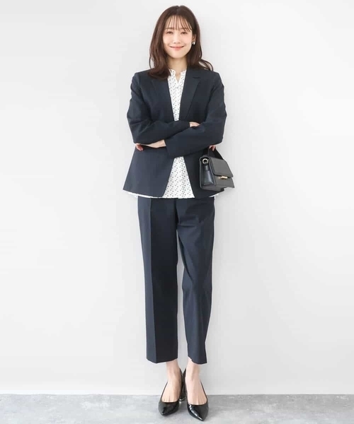 MK MICHEL KLEIN（エムケーミッシェルクラン）の「[イージーケア/洗える]ドライタッチストレッチ テーラードジャケット（テーラードジャケット・レディース・ネイビー/グレイッシュベージュ・38/40）」の7枚目の写真