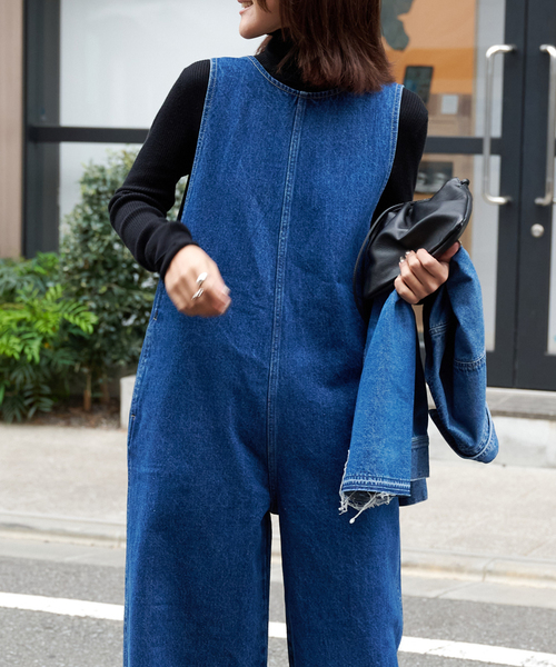 OUTDOOR PRODUCTS(アウトドアプロダクツ)の「追加ULT デニムバックVネックオールインワン(つなぎ/オールインワン・レディース・ブルー系その他・38/36)」の21枚目の写真