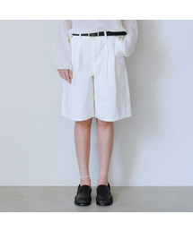 Two-tuck bermuda denim pants