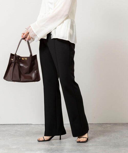 NOLLEY’S Sophi（ノーリーズソフィ）の「ウォッシャブルカットジョーゼットスリットパンツ（その他パンツ・レディース・オフホワイト/ブラック・36/38/34）」の15枚目の写真