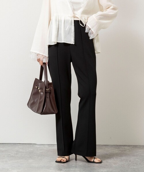 NOLLEY’S Sophi（ノーリーズソフィ）の「ウォッシャブルカットジョーゼットスリットパンツ（その他パンツ・レディース・オフホワイト/ブラック・36/38/34）」の13枚目の写真