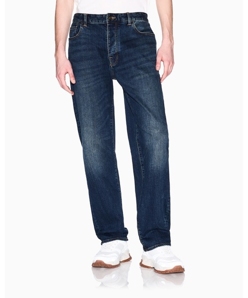 【A|X アルマーニ エクスチェンジ】ダークブルーウォッシュデニムパンツ_J88 RELAXED STRAIGHT