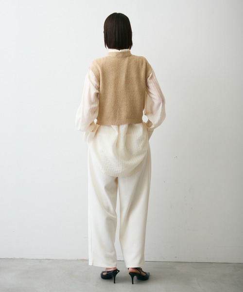 Trish（トリッシュ）の「ガーター編みポケット付きベスト（ベスト・レディース・ピンク/ベージュ・MEDIUM）」の14枚目の写真