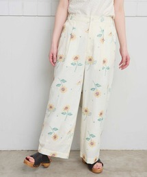 l'atelier du savon | クロスステッチ ひまわり刺繍パンツ(その他パンツ)