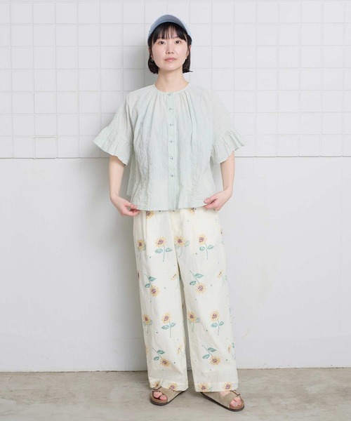 ｸﾛｽｽﾃｯﾁ ひまわり 刺繍パンツ（その他パンツ）｜l'atelier du savon