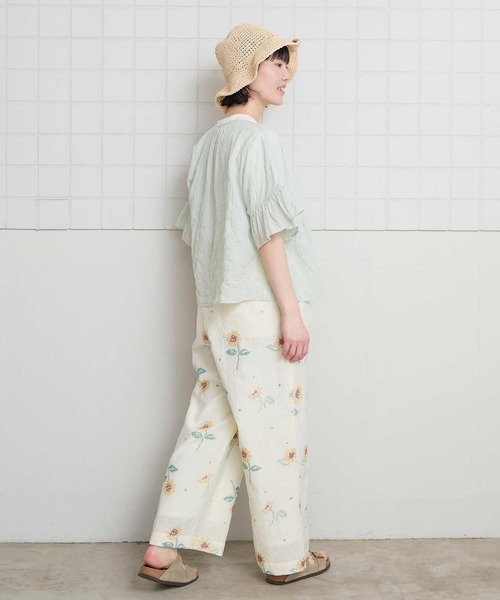 l'atelier du savon(アトリエドサボン)の「クロスステッチ ひまわり 刺繍パンツ(その他パンツ・レディース・ブラック/アイボリー・FREE)」の19枚目の写真