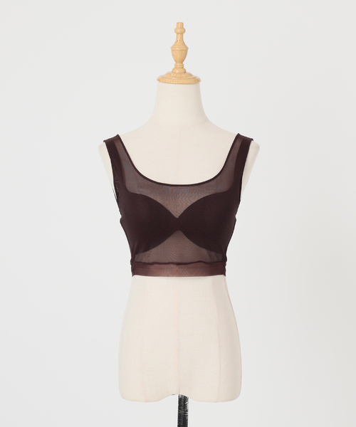 NICENICE MOMENT(ナイスナイスモーメント)の「《追加》NICENICE MOMENT/ナイスナイスモーメント MESH BRA TANK(その他アンダーウェア/インナー・レディース・ブラウン/ベージュ/ブラック・38/36)」の14枚目の写真