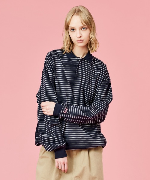 セール】SKETCH BORDER L/S POLO / スケッチボーダーロングスリーブ