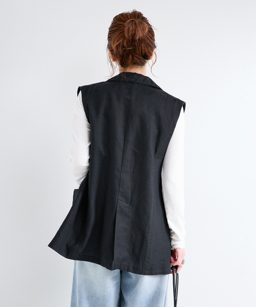 B.C STOCK(ベーセーストック)の「手洗い可 / フレンチリネンジレ(その他アウター・レディース・ベージュ/ブラック/ブラウン・FREE)」の8枚目の写真