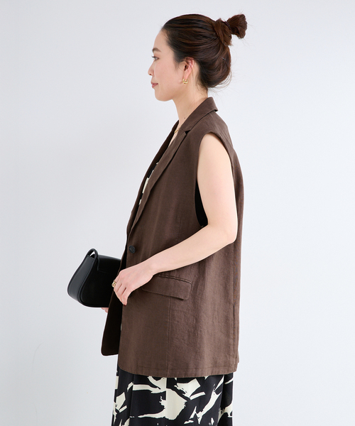 B.C STOCK(ベーセーストック)の「手洗い可 / フレンチリネンジレ(その他アウター・レディース・ベージュ/ブラック/ブラウン・FREE)」の14枚目の写真