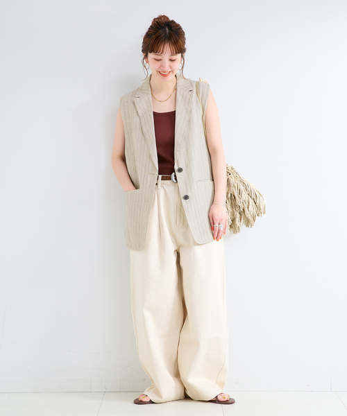 B.C STOCK(ベーセーストック)の「手洗い可 / フレンチリネンジレ(その他アウター・レディース・ベージュ/ブラック/ブラウン・FREE)」の16枚目の写真