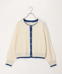 fredy couleur | 配色レイヤード風カーディガン(ニット/セーター)