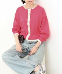 fredy couleur（フレディクルール）の「配色レイヤード風カーディガン（ニット/セーター）」