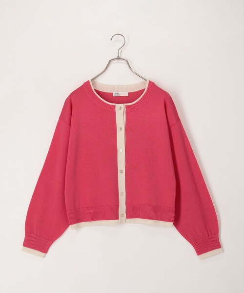 fredy couleur（フレディクルール）の「配色レイヤード風カーディガン（ニット/セーター・レディース・オフホワイト/ブラック/ピンク/ブラウン・38）」の4枚目の写真