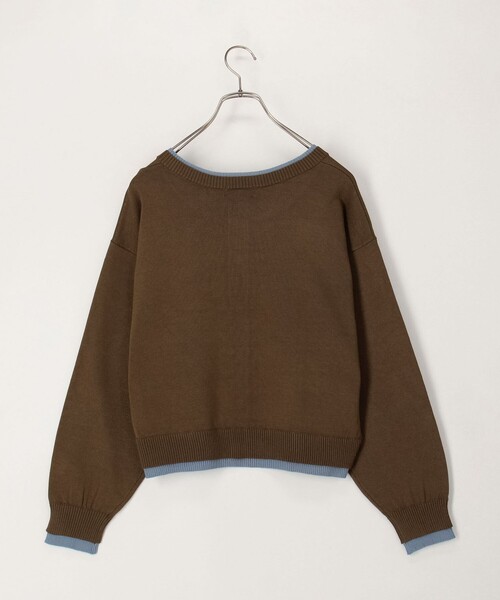 fredy couleur（フレディクルール）の「配色レイヤード風カーディガン（ニット/セーター・レディース・オフホワイト/ブラック/ピンク/ブラウン・38）」の14枚目の写真