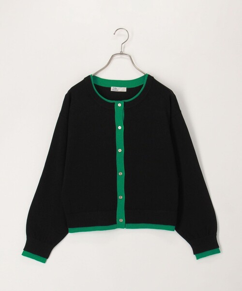 fredy couleur（フレディクルール）の「配色レイヤード風カーディガン（ニット/セーター・レディース・オフホワイト/ブラック/ピンク/ブラウン・38）」の15枚目の写真