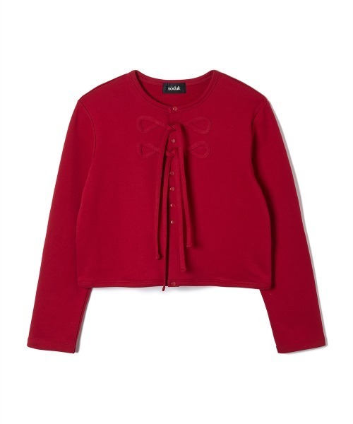 soduk(スドーク)の「ribbon cardigan(カーディガン/ボレロ・レディース・レッド/グレー/パープル/ブラック・ONE SIZE)」の17枚目の写真