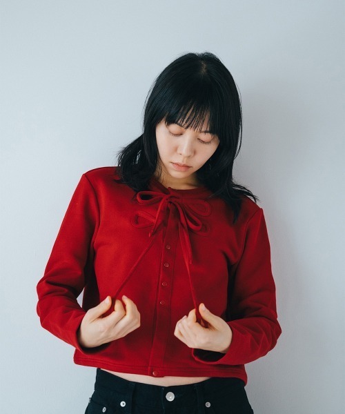 soduk(スドーク)の「ribbon cardigan(カーディガン/ボレロ・レディース・レッド/グレー/パープル/ブラック・ONE SIZE)」の22枚目の写真