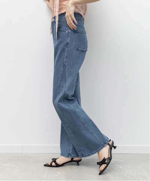 RANDA（ランダ）の「【00サイズあり】ロゴ刺繍ハイウエストデニムパンツ（その他パンツ・レディース・インディゴブルー/ブルー/ライトブルー・0/00/1）」の5枚目の写真