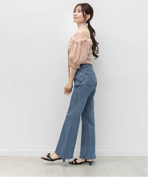 RANDA（ランダ）の「【00サイズあり】ロゴ刺繍ハイウエストデニムパンツ（その他パンツ・レディース・インディゴブルー/ブルー/ライトブルー・0/00/1）」の7枚目の写真