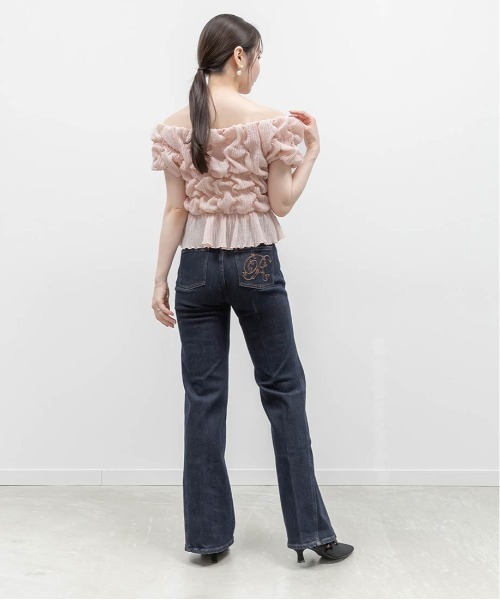 RANDA（ランダ）の「【00サイズあり】ロゴ刺繍ハイウエストデニムパンツ（その他パンツ・レディース・インディゴブルー/ブルー/ライトブルー・0/00/1）」の12枚目の写真