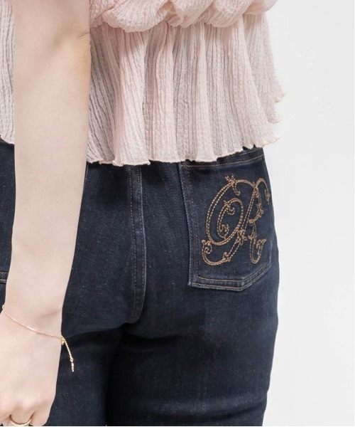 RANDA（ランダ）の「【00サイズあり】ロゴ刺繍ハイウエストデニムパンツ（その他パンツ・レディース・インディゴブルー/ブルー/ライトブルー・0/00/1）」の13枚目の写真