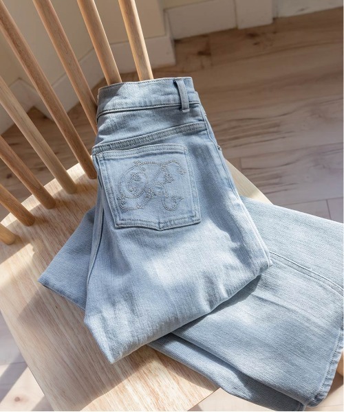 RANDA（ランダ）の「【00サイズあり】ロゴ刺繍ハイウエストデニムパンツ（その他パンツ・レディース・インディゴブルー/ブルー/ライトブルー・0/00/1）」の17枚目の写真