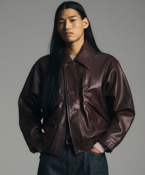BAL / レザーライダースジャケット bal ライダースジャケット bal TECH LEATHER ZIP JACKET BLACK 通販