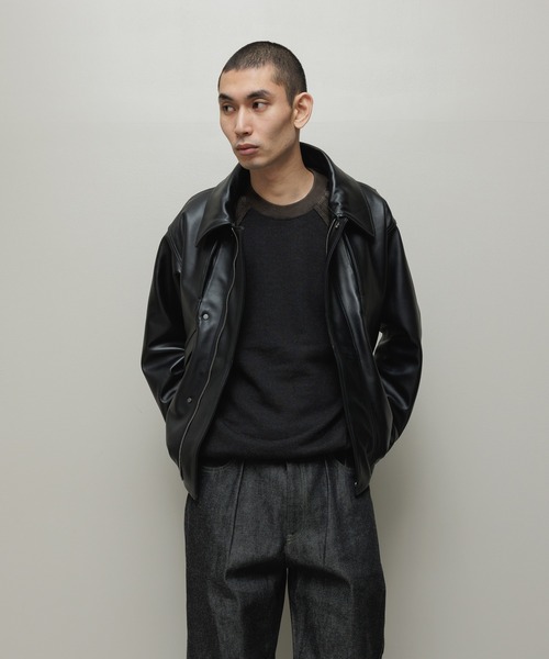 bal(バル)の「LEATHER FLIGHT BOMBER JACKET(ミリタリージャケット・メンズ・ブラック/ブラウン・3/2/1)」の7枚目の写真