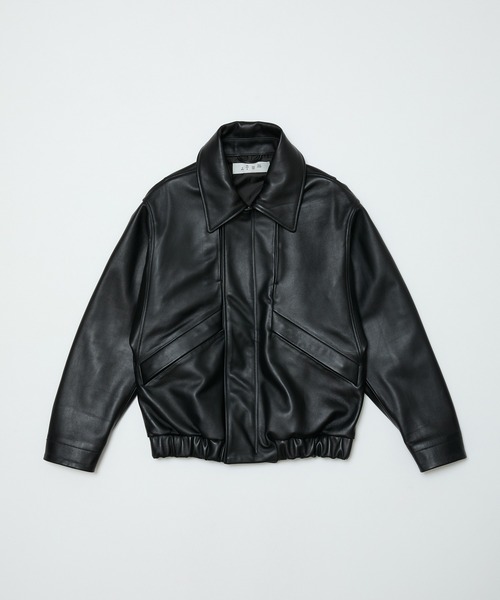 bal(バル)の「LEATHER FLIGHT BOMBER JACKET(ミリタリージャケット・メンズ・ブラック/ブラウン・3/2/1)」の16枚目の写真