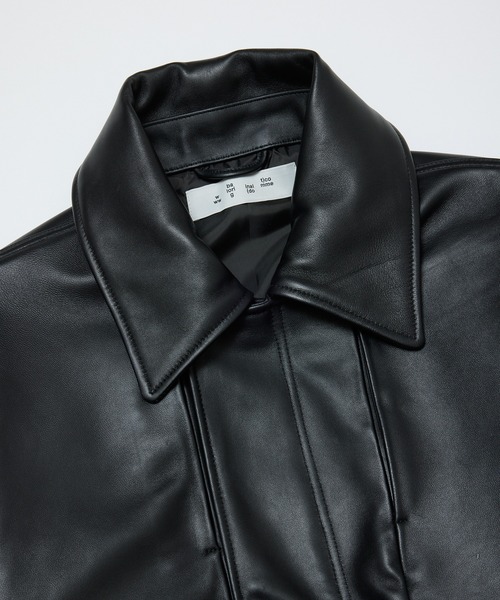 bal(バル)の「LEATHER FLIGHT BOMBER JACKET(ミリタリージャケット・メンズ・ブラック/ブラウン・3/2/1)」の18枚目の写真