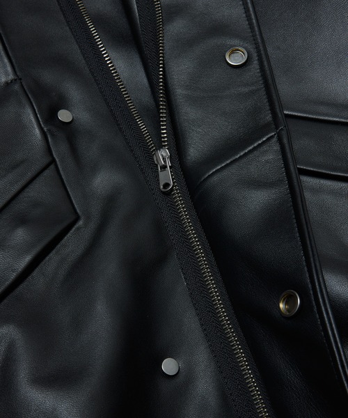 bal(バル)の「LEATHER FLIGHT BOMBER JACKET(ミリタリージャケット・メンズ・ブラック/ブラウン・3/2/1)」の19枚目の写真
