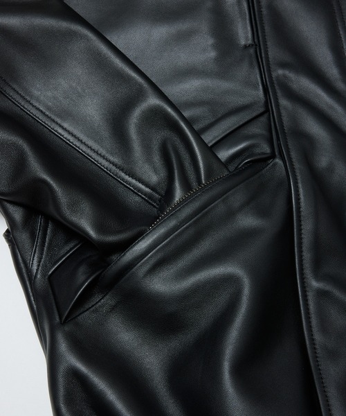 bal(バル)の「LEATHER FLIGHT BOMBER JACKET(ミリタリージャケット・メンズ・ブラック/ブラウン・3/2/1)」の21枚目の写真