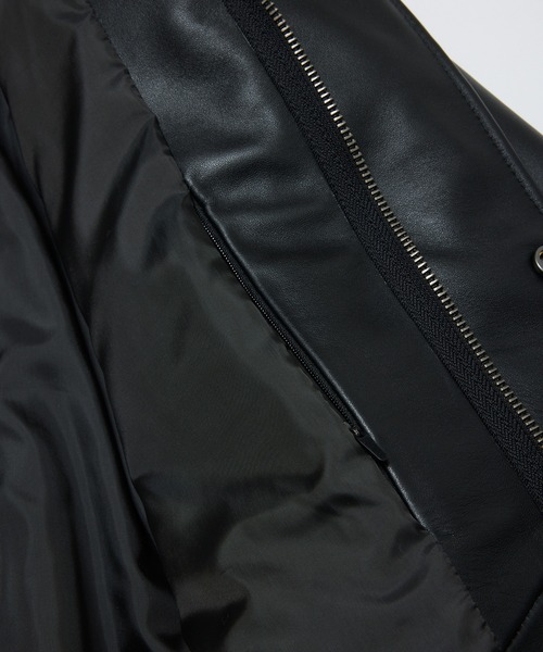 bal(バル)の「LEATHER FLIGHT BOMBER JACKET(ミリタリージャケット・メンズ・ブラック/ブラウン・3/2/1)」の22枚目の写真